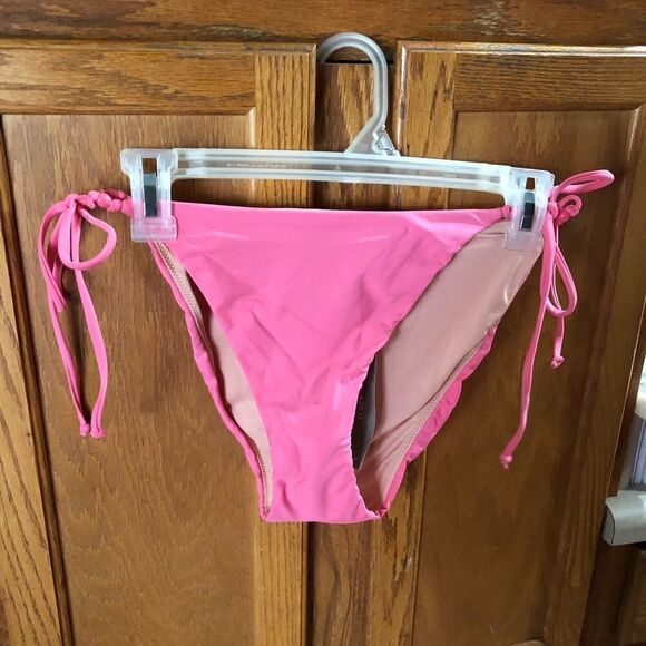 NWT J. Crew Pink Curved Waist Cheeky String Bikini Bottom with Beads - XXL - Picture 5 of 9